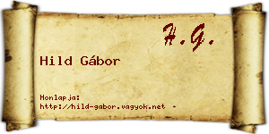 Hild Gábor névjegykártya